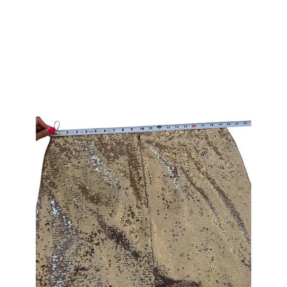 INC Gold Ruched Sequin Zip Skirt Size XXL - Picture 7 of 12
